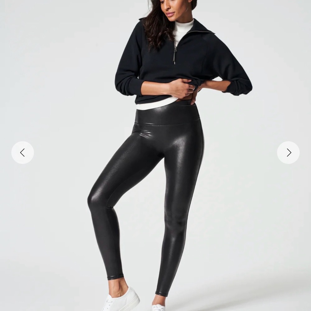 SPANX Faux Leather Black Leggings